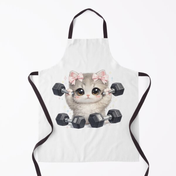 Item preview, Cute Kawaii Gym Kitten Lifting Dumbbells designed and sold by Digistore1221.