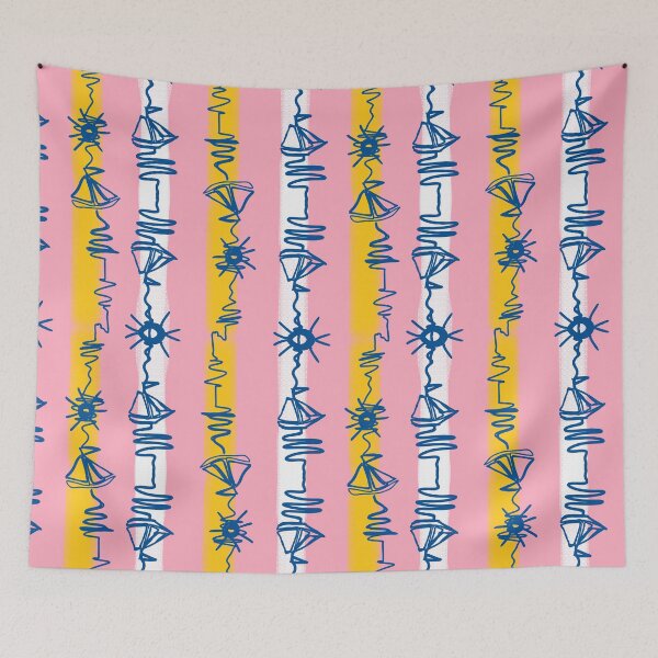 Item preview, Sailing Waterways pink designed and sold by LorlovesDesign.