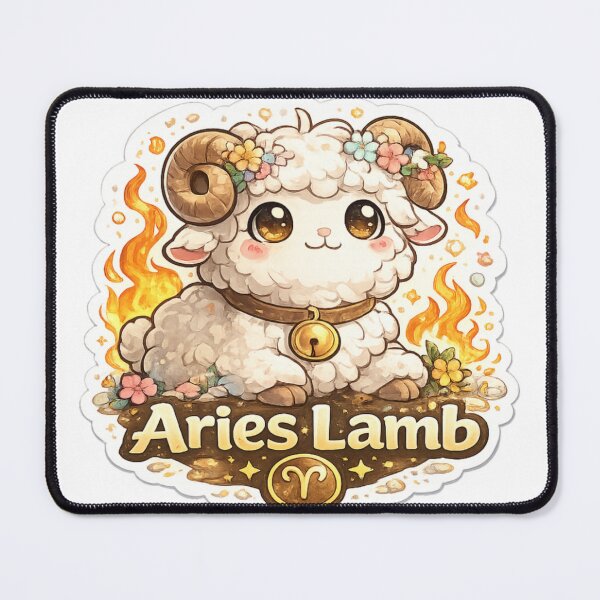 Item preview, Aries Lamb Sticker | Cute Zodiac Animal | Astrology Sticker designed and sold by CozypagesStudio.