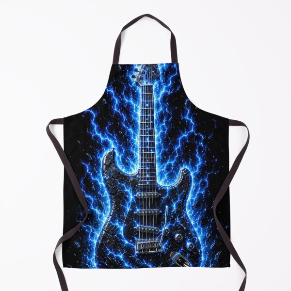 Item preview, Electric Guitar Blue Lightning Rock Art designed and sold by miraldymelody.