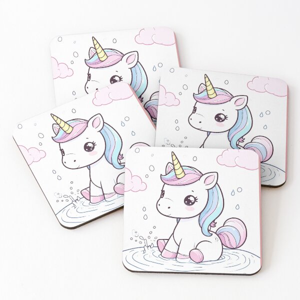 Item preview, Cute Unicorn playing in the water  designed and sold by ShipDrop.