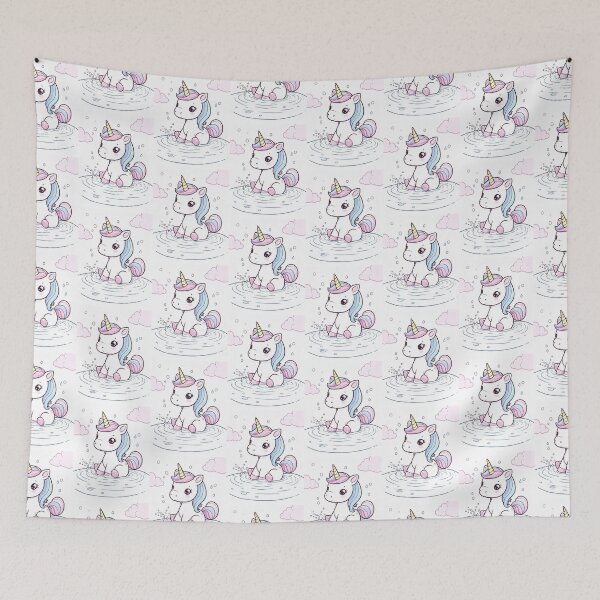 Item preview, Cute Unicorn playing in the water designed and sold by ShipDrop.