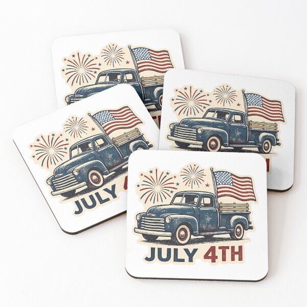 Item preview, 90s retro 4th of July sticker set vintage Independence Day clipart with cute kitsch pop art illustrations for American patriotic holiday celebration digital scrapbooking designed and sold by littleluckystuf.