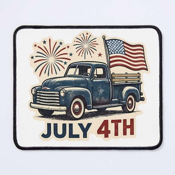 Item preview, 90s retro 4th of July sticker set vintage Independence Day clipart with cute kitsch pop art illustrations for American patriotic holiday celebration digital scrapbooking designed and sold by littleluckystuf.