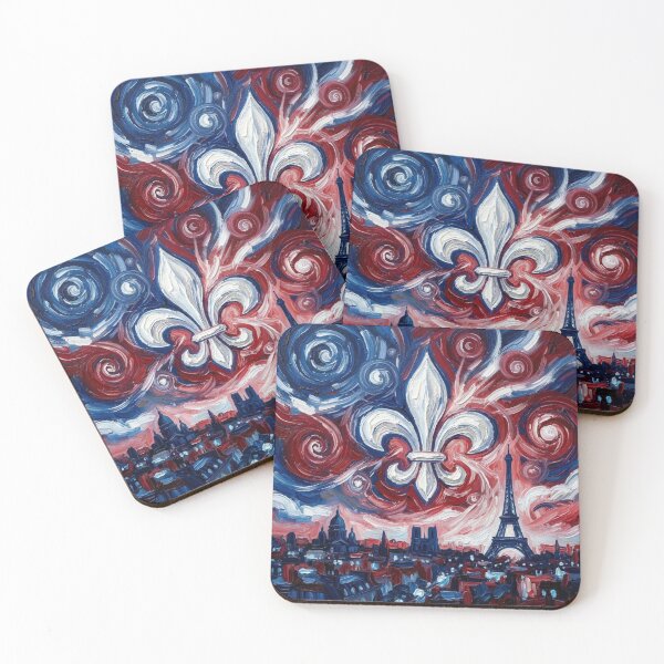 Item preview, Fleur De Lys Paris Bastille Day French Tricolor Van Gogh Eiffel Tower designed and sold by ProjectNoah.