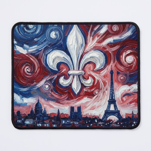 Item preview, Fleur De Lys Paris Bastille Day French Tricolor Van Gogh Eiffel Tower designed and sold by ProjectNoah.