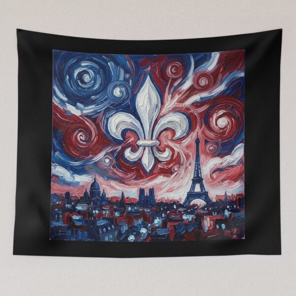 Item preview, Fleur De Lys Paris Bastille Day French Tricolor Van Gogh Eiffel Tower designed and sold by ProjectNoah.