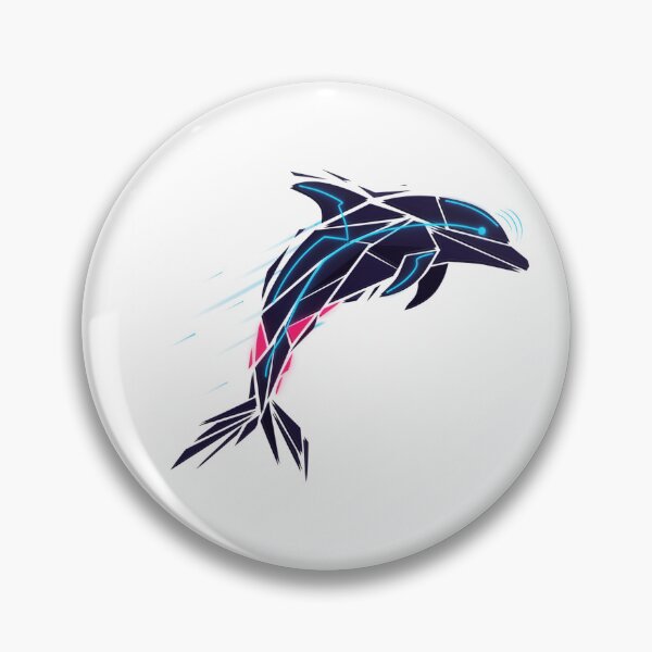 Item preview, Futuristic Neon Dolphin Ocean Runner designed and sold by SoftStyleStudio ⭐⭐⭐.