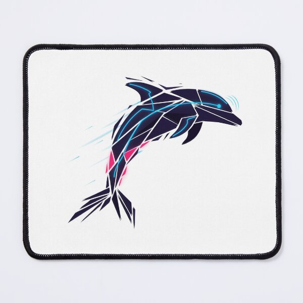 Item preview, Futuristic Neon Dolphin Ocean Runner designed and sold by SoftStyleStudio ⭐⭐⭐.