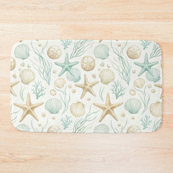 Item preview, Coastal Starfish & Seashell Seamless Pattern designed and sold by MoonwoodStudio.