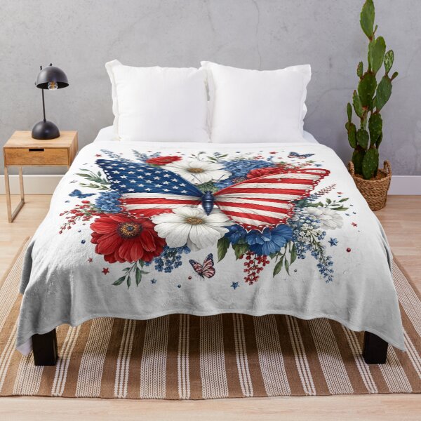 Item preview, Patriotic Butterfly and Wildflowers designed and sold by PetalGarden.
