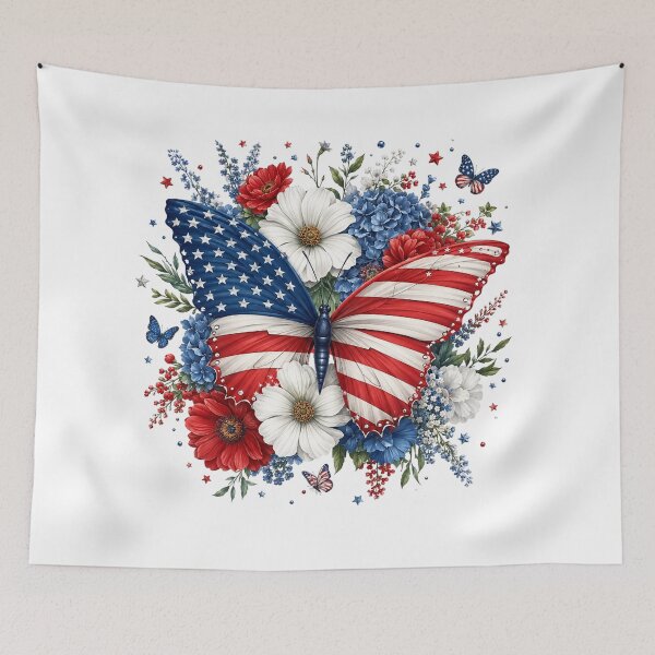 Item preview, Patriotic Butterfly and Wildflowers designed and sold by PetalGarden.