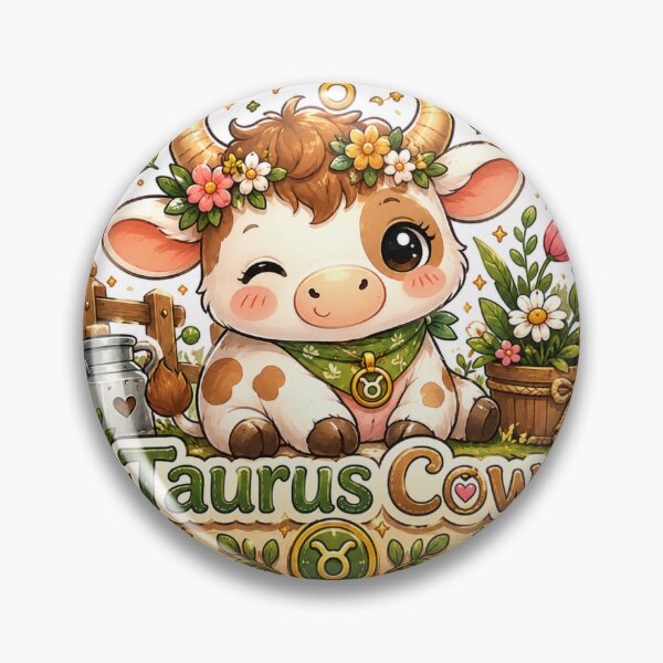 Item preview, Taurus Cow Sticker | Cute Zodiac Animal Sticker | Astrology Gift designed and sold by CozypagesStudio.