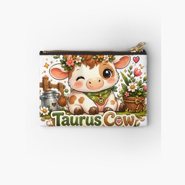 Item preview, Taurus Cow Sticker | Cute Zodiac Animal Sticker | Astrology Gift designed and sold by CozypagesStudio.