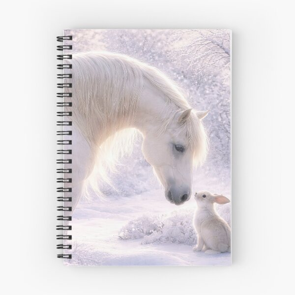 Item preview, Christmas Horse and Rabbit in Snowy Landscape designed and sold by Stephanie Laird.