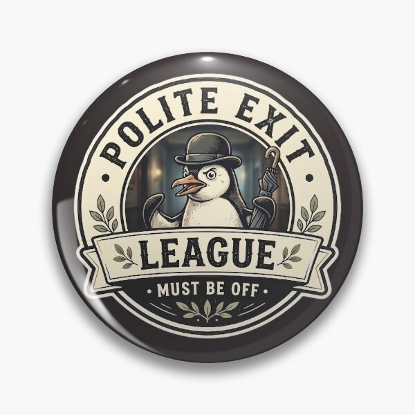 Item preview, Polite Exit League T-Shirt - Must Be Off Penguin Vintage Badge Logo Design  designed and sold by Halejo68.