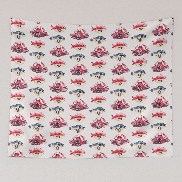 Item preview, Japanese Seafood Restaurant Sign Watercolor designed and sold by Valerie Englehart.