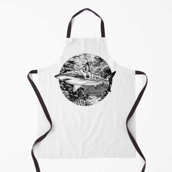 Item preview, Shark Reef Monochrome Ocean Design  designed and sold by Kelsey Worth.