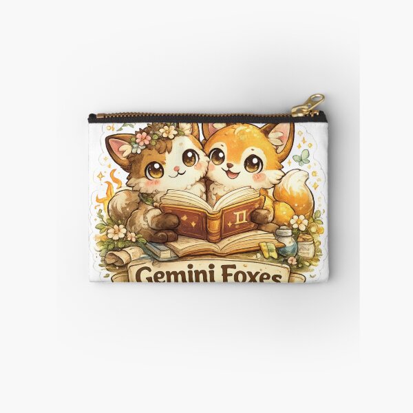 Item preview, Gemini Foxes Sticker | Cute Zodiac Twins | Astrology Animal Sticker designed and sold by CozypagesStudio.