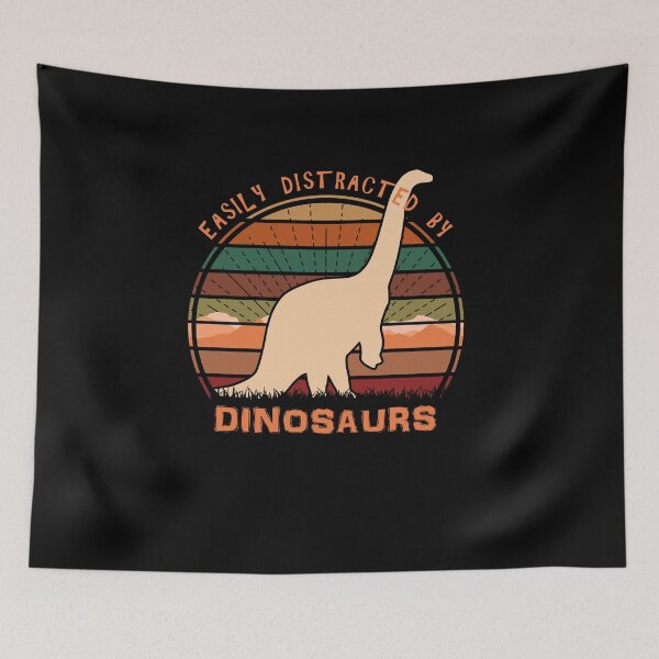 Item preview, Easily Distracted By Dinosaurs Retro Sunset Dino designed and sold by marke770.