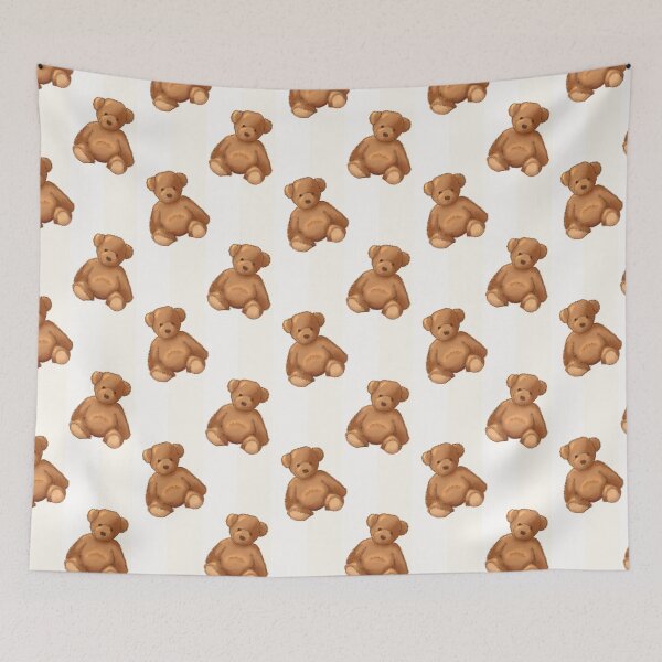 Item preview, Teddy bear on baby cream stripe designed and sold by OhNoNotAgain42.