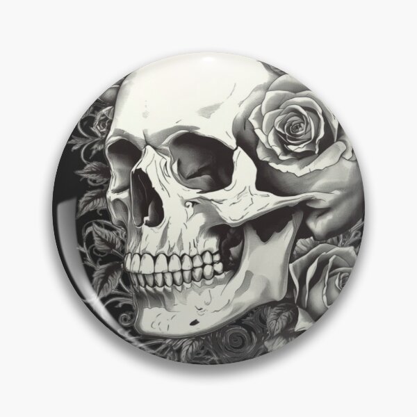 Item preview, Gothic Skull and Roses Tattoo Design designed and sold by ItzLacarth.