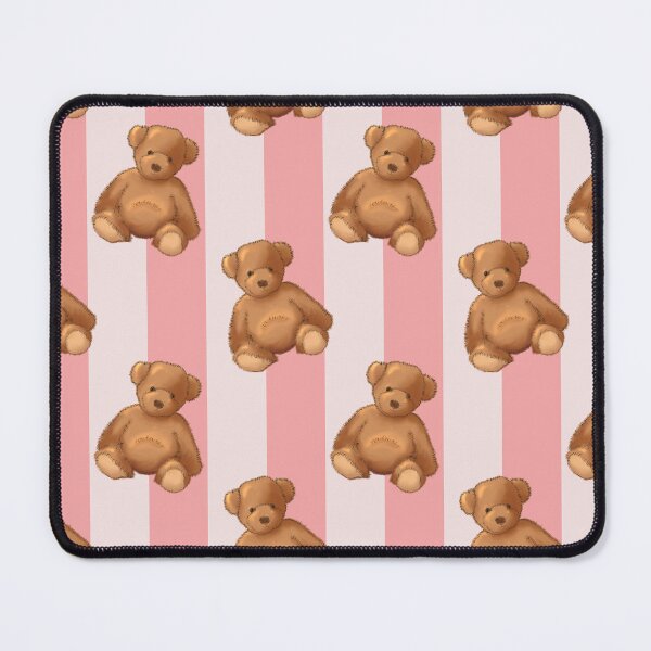 Item preview, Teddy bear on baby pink stripe designed and sold by OhNoNotAgain42.