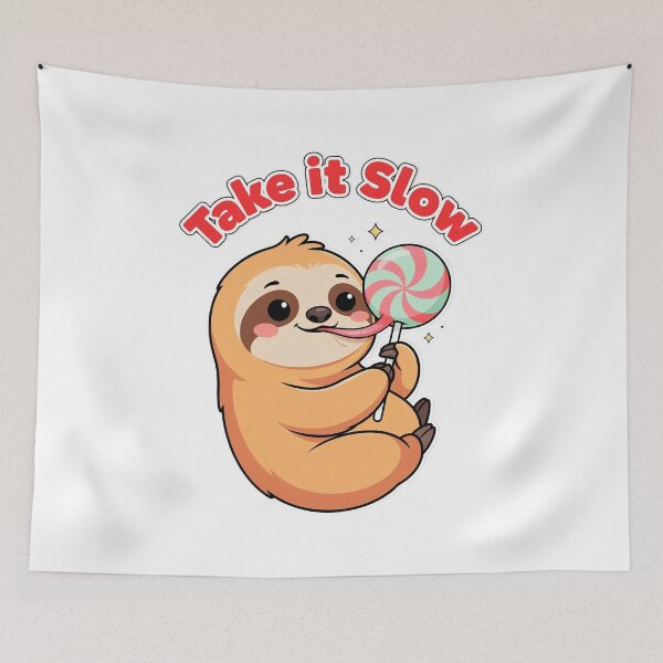Item preview, Take It Slow Cute Sloth With Lollipop | Kawaii Sloth Lover Gift designed and sold by Cool-cat-art.