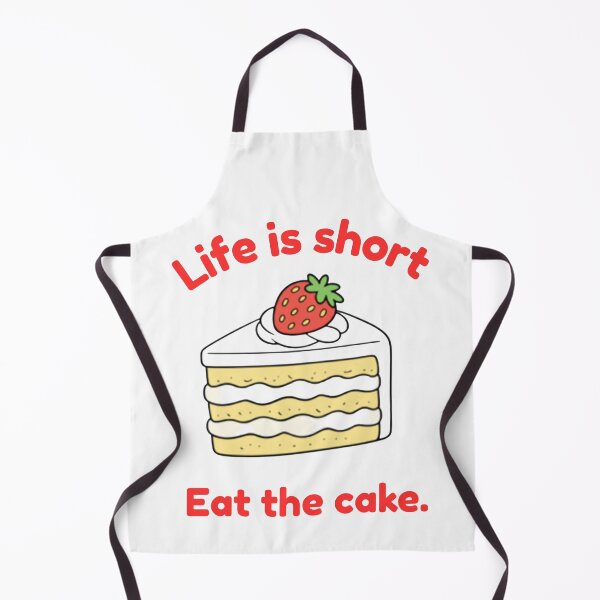 Item preview, Life Is Short Eat The Cake Cute Kawaii Strawberry Cake Slice designed and sold by Inka Moon Design.