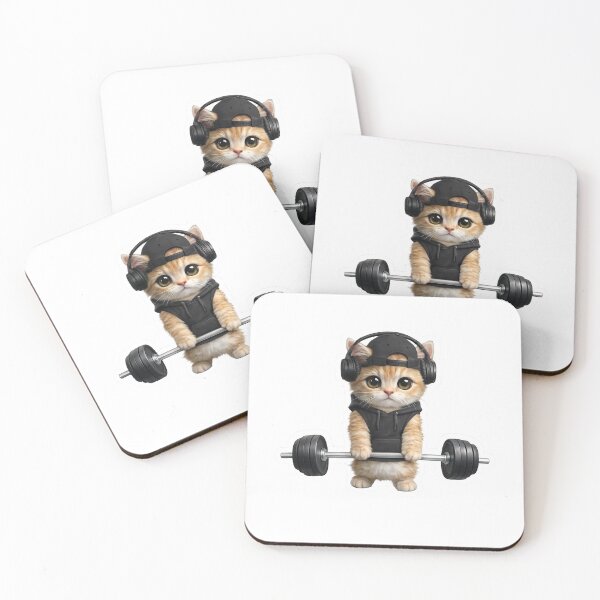 Item preview, Cute Gym Kitten Deadlift Beast Mode Workout Cat designed and sold by Digistore1221.