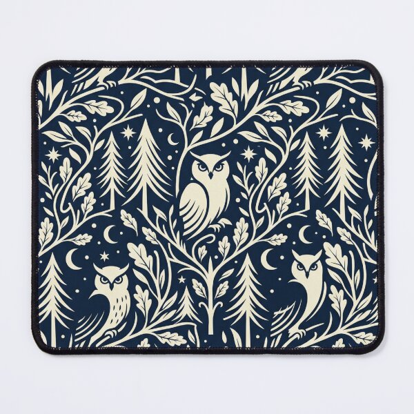Item preview, Hidden Owl Forest Seamless Pattern | Optical Illusion Woodland Design designed and sold by Rovano.