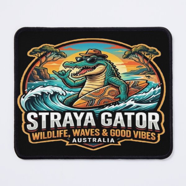 Item preview, Straya Gator Australian Surf Retro Badge designed and sold by MAJCO-ART.