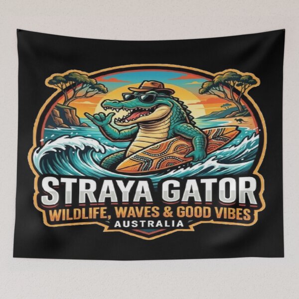 Item preview, Straya Gator Australian Surf Retro Badge designed and sold by MAJCO-ART.