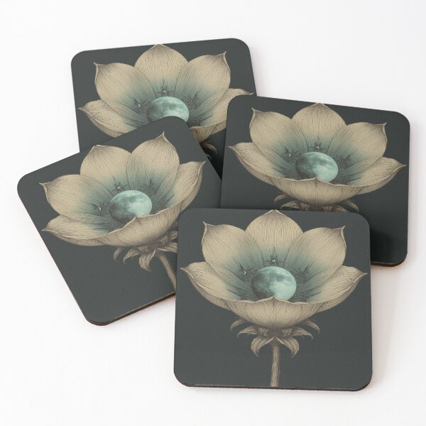 Item preview, Vintage Lotus Flower and Full Moon Art designed and sold by ItzLacarth.