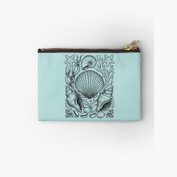 Item preview, Linocut Seashells Seaweeds Vintage Ocean Beach Vacation designed and sold by Y-Vibes.