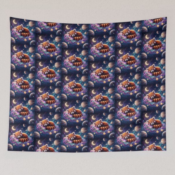 Item preview, ​The Nebula Sleeper - Cozy Red Panda in Space. designed and sold by JoyNest = "The nest of joy".