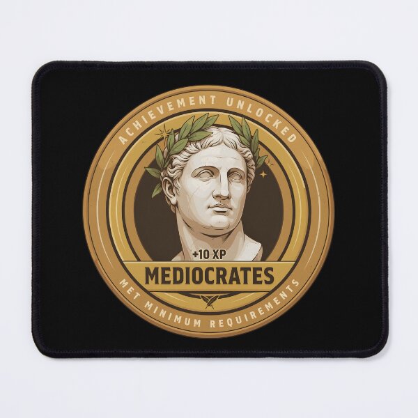 Item preview, Mediocrates Funny Philosopher Design | Ancient Coin, Achievement Badge & Museum Plaque Humor designed and sold by Lina Caro.