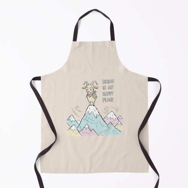 Item preview, "Hiking Is My Happy Place" Funny Mountain Goat Outdoors Art designed and sold by Cipher & Soul.