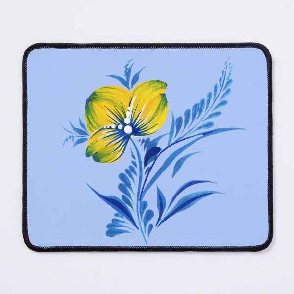 Item preview, Blue-yellow flower, Ukraine art, Petrykivka style, author's drawing designed and sold by Sunflower-7.