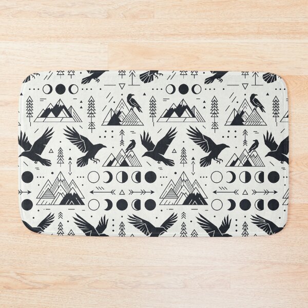 Item preview, Minimalist Raven Geometric Pattern | Scandinavian Inspired Design designed and sold by Rovano.