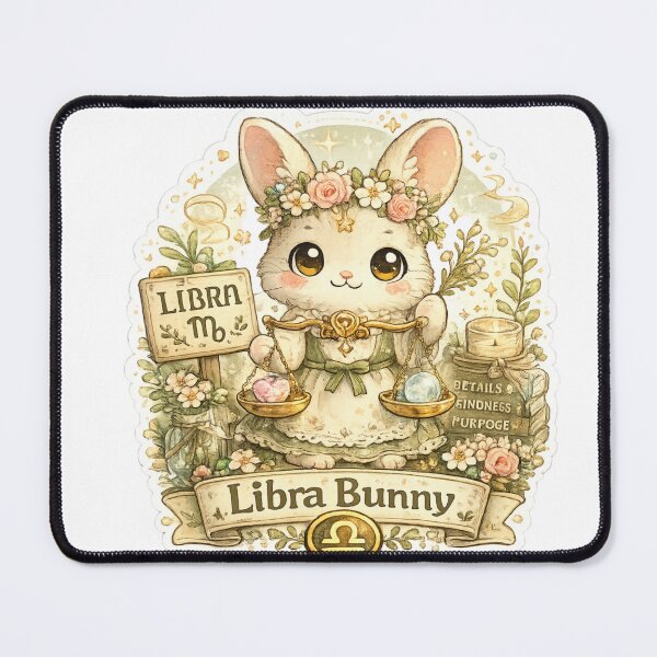 Item preview, Libra Bunny Sticker | Cute Zodiac Animal | Astrology Sticker designed and sold by CozypagesStudio.