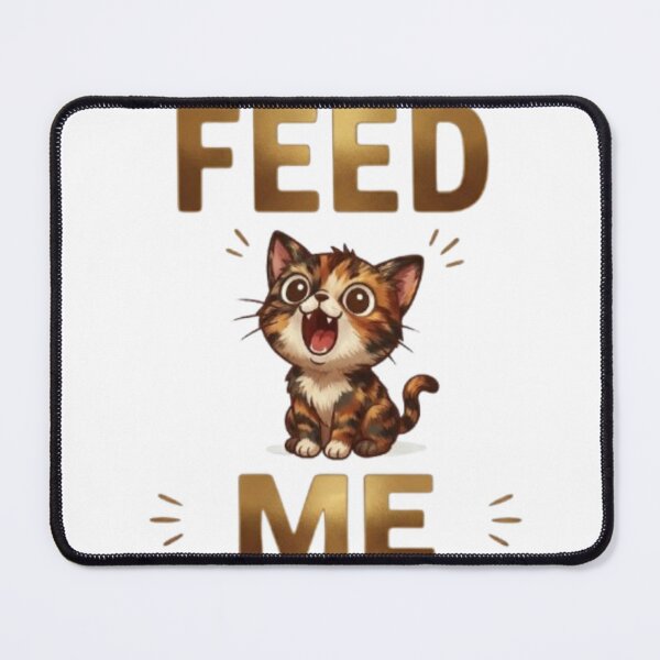 Item preview, Feed Me Cute Hungry Calico Kitten Illustration designed and sold by Northern Glow Art.