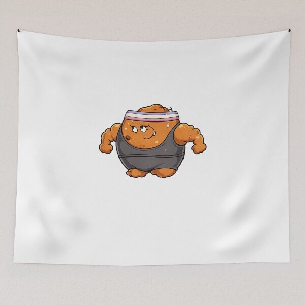 Item preview, Buff Couch Potato Muscle Fitness Gym Mascot designed and sold by Digistore1221.
