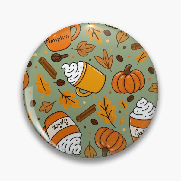 Aperçu de l'œuvre Copie du motif Pumpkin Spice | Design chaleureux pour les amateurs de café d'automne | Esthétique automnale dessinée à la main créée et vendue par hayleyhackler.