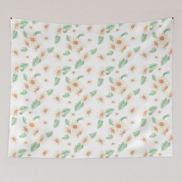 Item preview, Elegant pattern with daisies in clusters and green leaves designed and sold by Lubakeep-art.