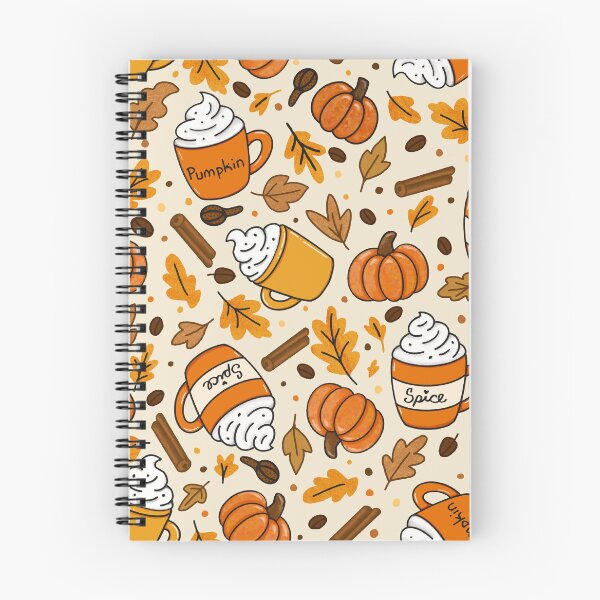 Aperçu de l'œuvre Motif citrouille épicée | Design chaleureux pour les amateurs de café d'automne | Esthétique automnale dessinée à la main créée et vendue par hayleyhackler.