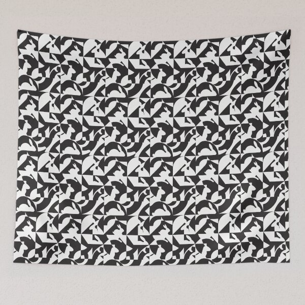 Item preview, Hidden Rabbit Optical Illusion Pattern | Clever Negative Space Design designed and sold by Rovano.