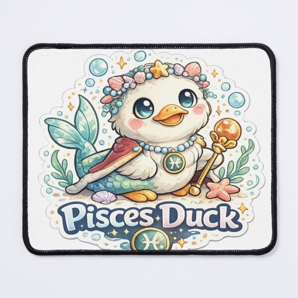 Item preview, Pisces Duck Sticker | Cute Zodiac Animal Sticker | Astrology Gift designed and sold by CozypagesStudio.