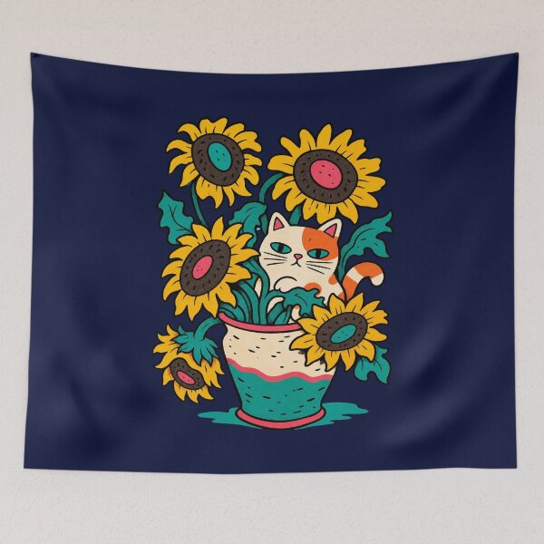 Item preview, Sunflower Cat designed and sold by BrambleBox.