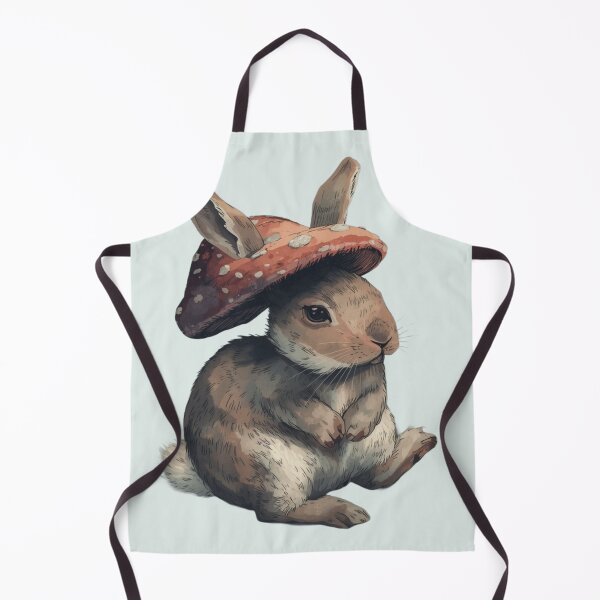 Item preview, Cute Bunny Wearing Mushroom Hat Art designed and sold by ItzLacarth.